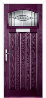 3 Panel 1 Square Reflection Composite Door in Purple Violet