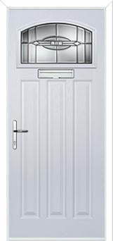 3 Panel 1 Square Reflection Composite Door in White