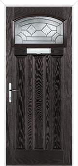3 Panel 1 Square Simplicity Composite Door in Black Brown
