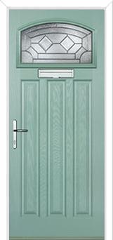3 Panel 1 Square Simplicity Composite Door in Chartwell Green