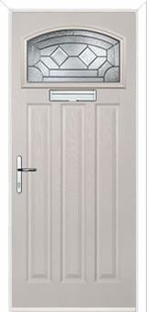 3 Panel 1 Square Simplicity Composite Door in Cream