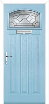 3 Panel 1 Square Simplicity Composite Door in Duck Egg Blue