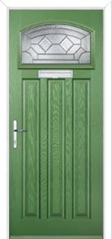 3 Panel 1 Square Simplicity Composite Door in Fern Green