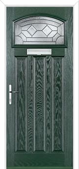 3 Panel 1 Square Simplicity Composite Door in Green