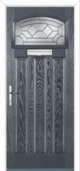 3 Panel 1 Square Simplicity Composite Door in Anthracite Grey