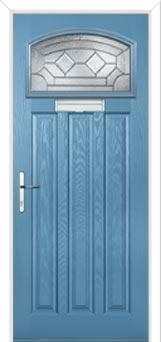 3 Panel 1 Square Simplicity Composite Door in Pastel Blue