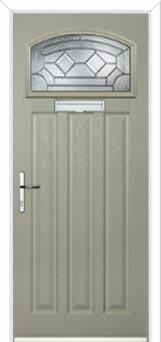 3 Panel 1 Square Simplicity Composite Door in Pebble Grey