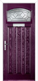 3 Panel 1 Square Simplicity Composite Door in Purple Violet