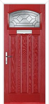 3 Panel 1 Square Simplicity Composite Door in Red