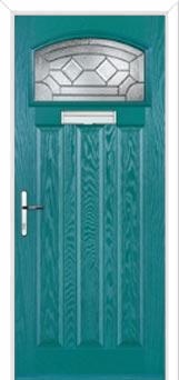 3 Panel 1 Square Simplicity Composite Door in Turquoise Blue