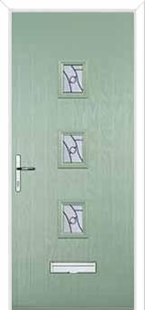 3 Square (centre) Abstract Composite Front Door in Chartwell Green