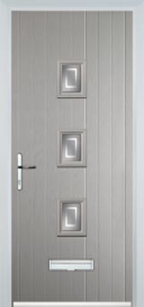 3 Square (centre) Enfield Composite Front Door in Agate Grey