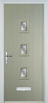 3 Square (centre) Enfield Composite Front Door in Pebble Grey