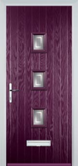 3 Square (centre) Enfield Composite Front Door in Purple Violet