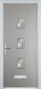 3 Square (centre) Staxton Composite Front Door in Agate Grey