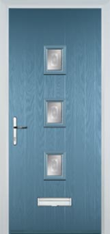 3 Square (centre) Staxton Composite Front Door in Pastel Blue