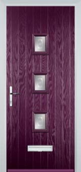 3 Square (centre) Staxton Composite Front Door in Purple Violet