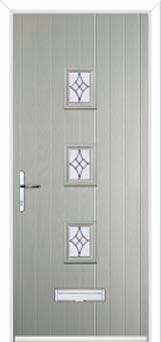 3 Square (centre) Elegance Composite Front Door in Agate Grey