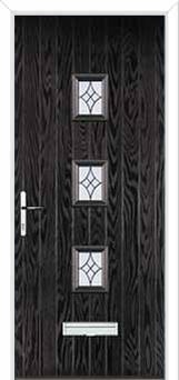 3 Square (centre) Elegance Composite Front Door in Black Brown