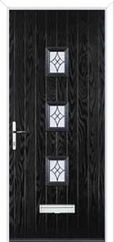 3 Square (centre) Elegance Composite Front Door in Black
