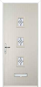 3 Square (centre) Elegance Composite Front Door in Cream