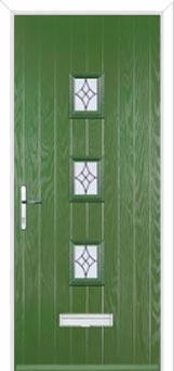 3 Square (centre) Elegance Composite Front Door in Fern Green