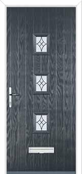 3 Square (centre) Elegance Composite Front Door in Anthracite Grey