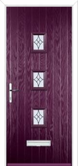 3 Square (centre) Elegance Composite Front Door in Purple Violet