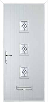 3 Square (centre) Elegance Composite Front Door in White