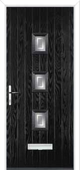 3 Square (centre) Enfield Composite Front Door in Black