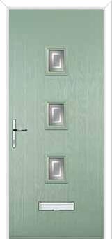 3 Square (centre) Enfield Composite Front Door in Chartwell Green