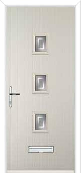 3 Square (centre) Enfield Composite Front Door in Cream
