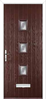 3 Square (centre) Enfield Composite Front Door in Darkwood