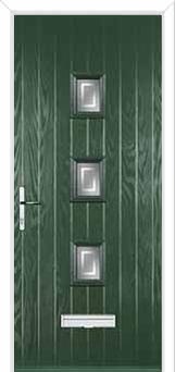 3 Square (centre) Enfield Composite Front Door in Green