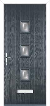 3 Square (centre) Enfield Composite Front Door in Anthracite Grey