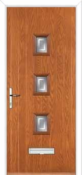 3 Square (centre) Enfield Composite Front Door in Oak