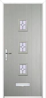 3 Square (centre) Flair Composite Front Door in Agate Grey