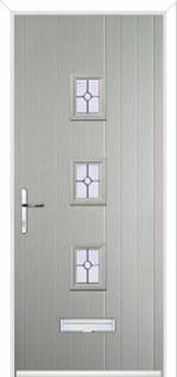 3 Square (centre) Finesse Composite Front Door in Agate Grey