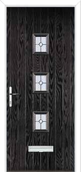 3 Square (centre) Finesse Composite Front Door in Black Brown