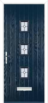 3 Square (centre) Finesse Composite Front Door in Dark Blue