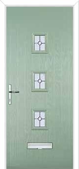 3 Square (centre) Finesse Composite Front Door in Chartwell Green