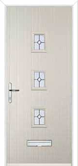 3 Square (centre) Finesse Composite Front Door in Cream