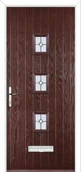 3 Square (centre) Finesse Composite Front Door in Darkwood