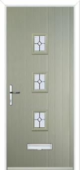 3 Square (centre) Finesse Composite Front Door in Pebble Grey