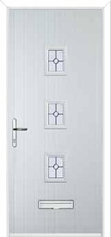 3 Square (centre) Finesse Composite Front Door in White