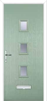 3 Square Glazed FD30s Internal Composite Fire Door in Chartwell Green