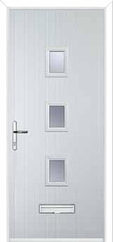 3 Square Glazed FD30s Internal Composite Fire Door in White