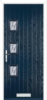 3 Square (off set) Abstract Composite Front Door in Dark Blue