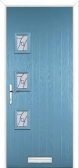 3 Square (off set) Abstract Composite Front Door in Pastel Blue