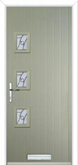 3 Square (off set) Abstract Composite Front Door in Pebble Grey